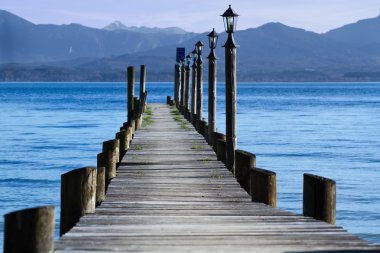 Jetty at lake Chiemsee clipart