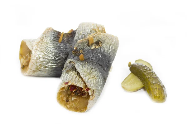 Smoked German Rollmops fish — Stock Photo, Image