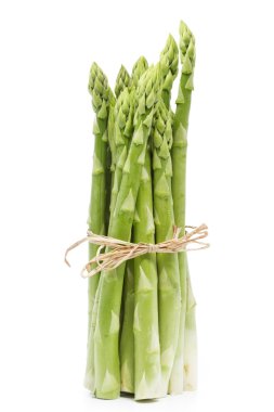 Fresh green asparagus on white clipart