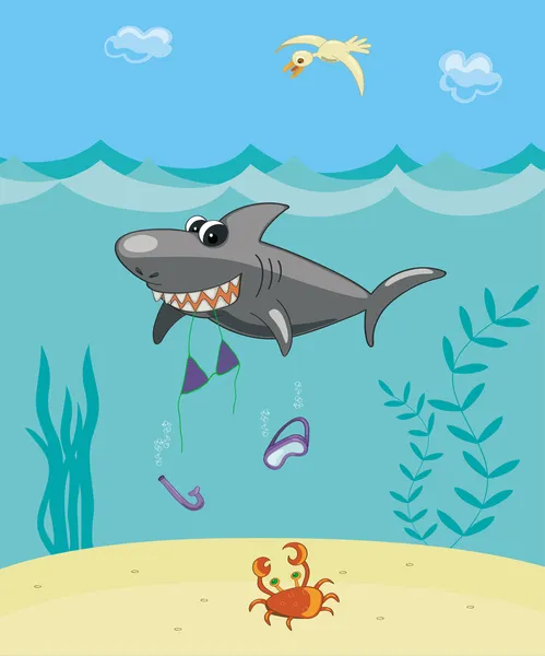 Attaque de requin — Image vectorielle