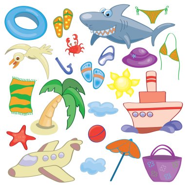 Summer and travel set clipart