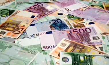 Euro banknotes money clipart