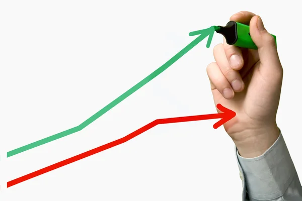 Handzeichnung Diagramm isoliert auf weißem Hintergrund — Stockfoto