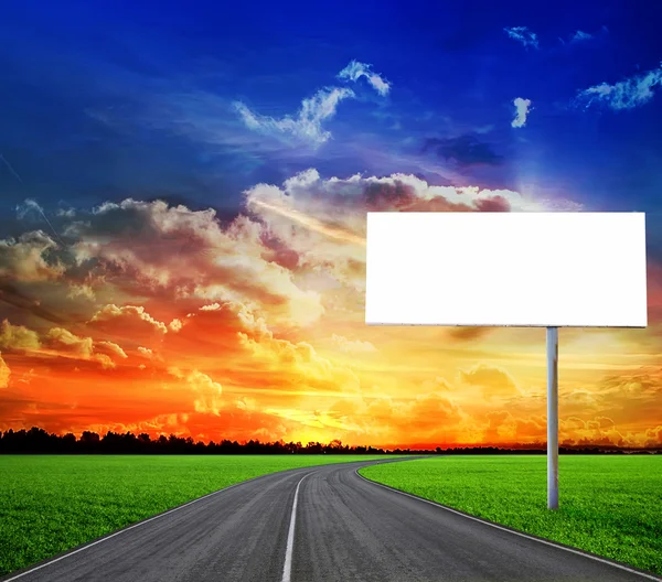 Highway and empty billboard — Stock Photo, Image