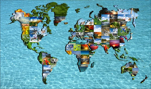 Карта мира глазами фотографа — стоковое фото