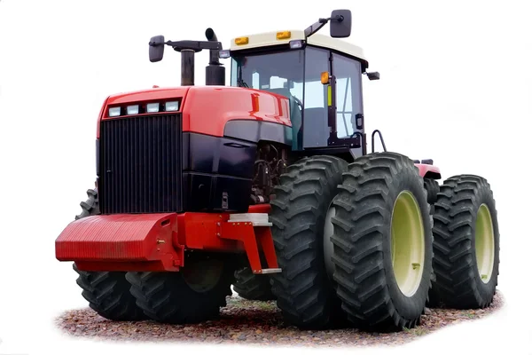 Kolový traktor na bílém pozadí — Stock fotografie