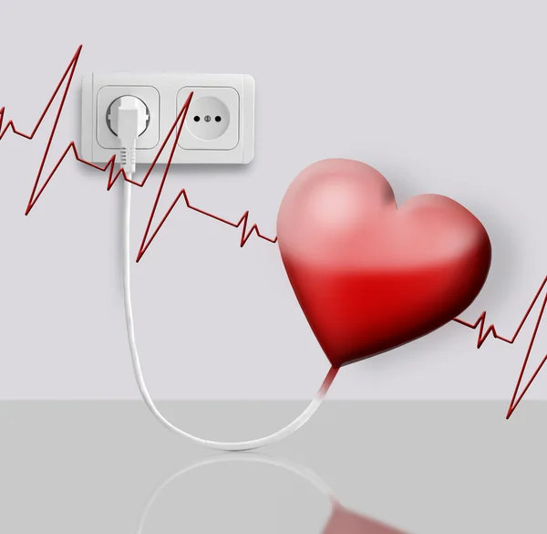 Heart of the electric-operated outlets — Stock Photo, Image
