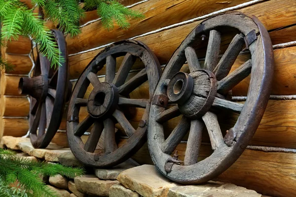 stock image Old wheels from a cart