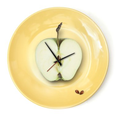 Apple-watch at the plate. clipart