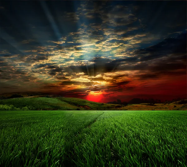 Vidéki táj, a sunset — Stock Fotó