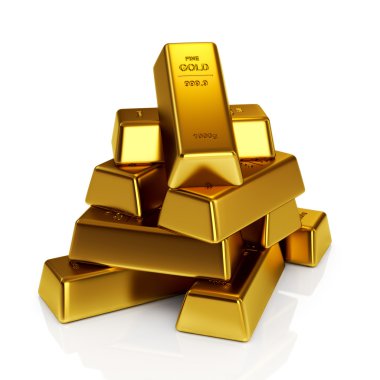 Gold bars 3d concept clipart