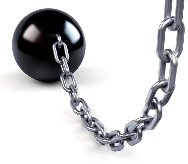 stock image Ball and massive chain