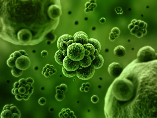 Baktériumok gömbök 3D-s illusztráció — Stock Fotó