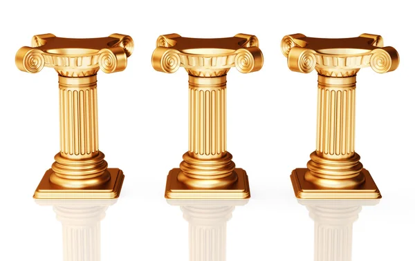 Tres pedestales de bronce — Foto de Stock