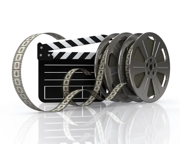 Κυλίνδρους ταινία και την ταινία κράτος σε λευκό φόντο — Φωτογραφία Αρχείου