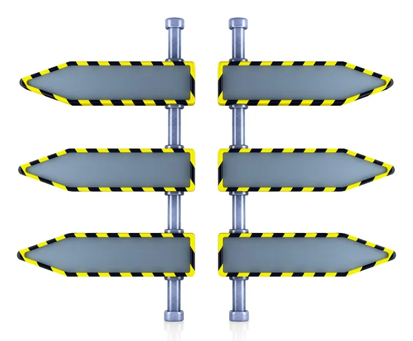 空白在工业风格的方向标志 (3d 渲染) — 图库照片