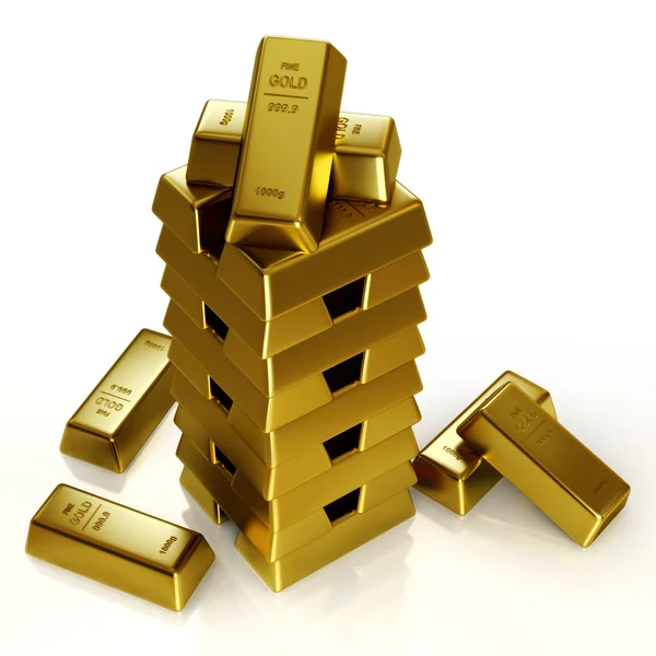 Torre de barras de ouro — Fotografia de Stock