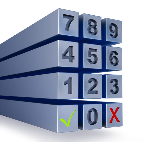 Almofada de números (renderização 3d ) — Fotografia de Stock