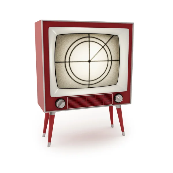Vintage tv na białym tle — Zdjęcie stockowe