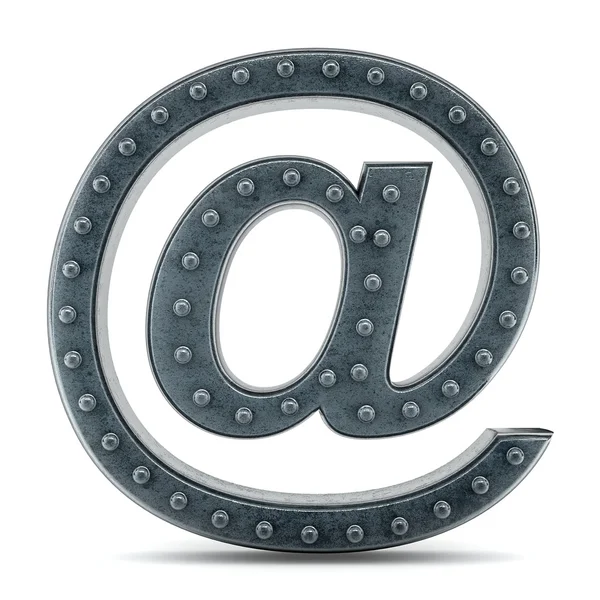 Símbolo de e-mail metálico — Fotografia de Stock