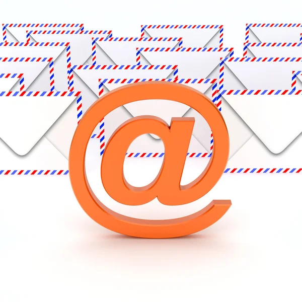 Mail symbol som kuvert på baksidan — Stockfoto