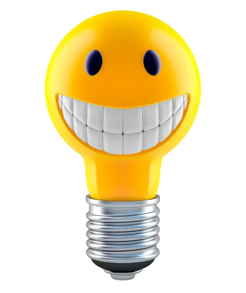 Light bulb in smiley face style — Stock Photo, Image