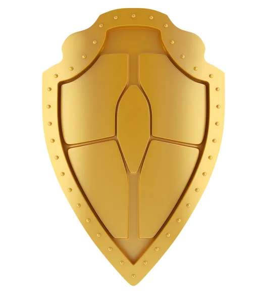 Goldenes mittelalterliches Schild — Stockfoto
