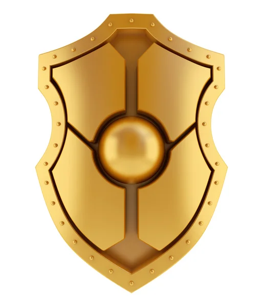 Escudo medieval dourado — Fotografia de Stock