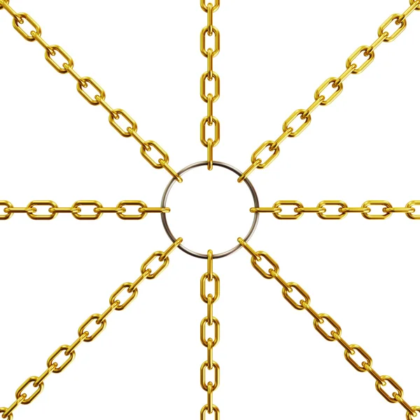 Beyaz zemin üzerinde altın zincir — Stok fotoğraf