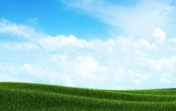 stock image Spring landscape, the blue sky (3d illustration)