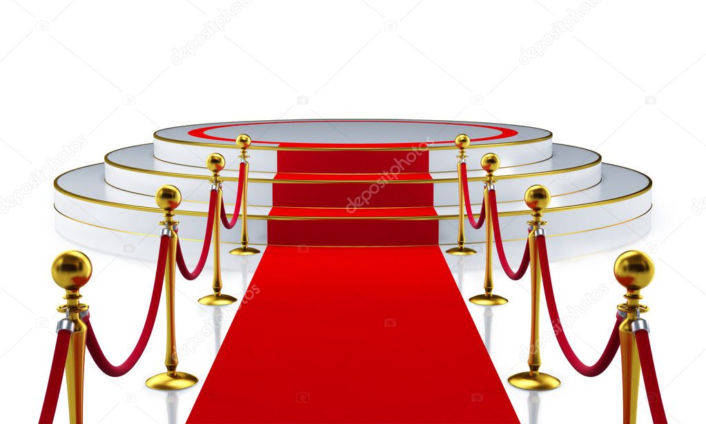 Round stage with red carpet