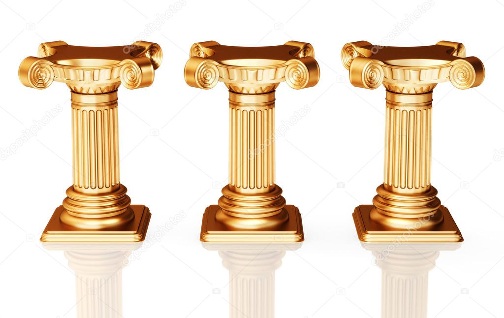 Three bronze pedestals