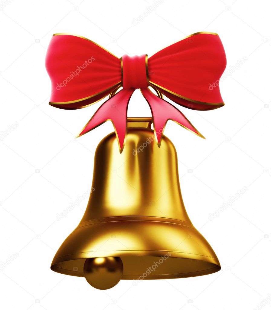 Golden christmas bell