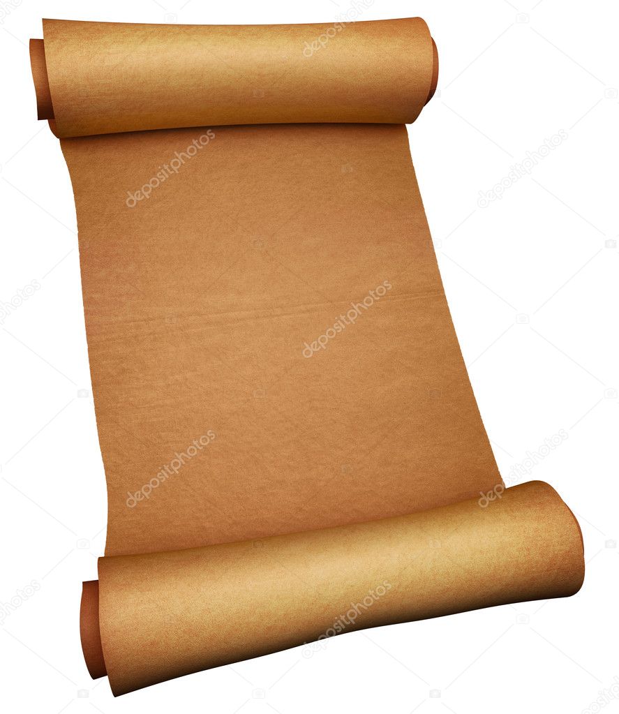 Roll of parchment paper (3d rendering)