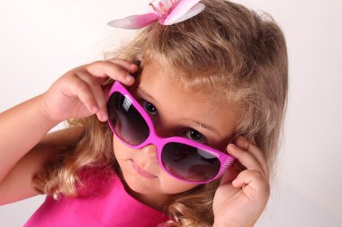Girl & sunglasses clipart