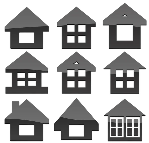 Multiple Home shapes set — Stock Photo, Image
