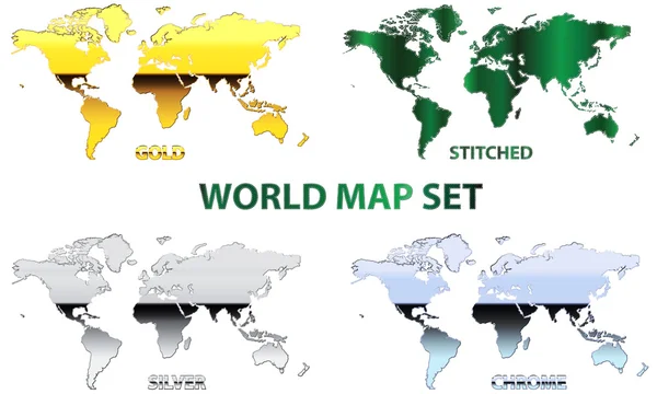 Wereld kaart set — Stockvector