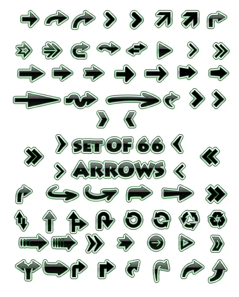 Conjunto de 66 flechas brillantes — Archivo Imágenes Vectoriales