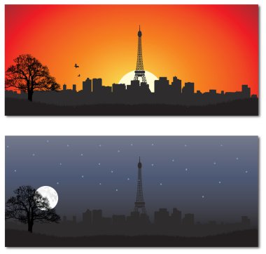 Cityscape of Paris clipart