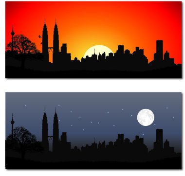 Cityscape of Kuala Lumpur clipart