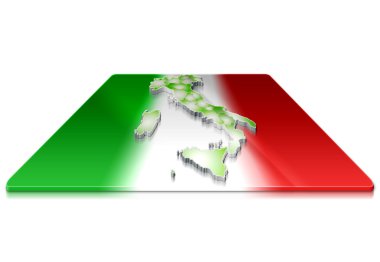 A simple 3D map of Italy clipart