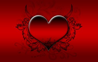 Big RED heart on a dark red background clipart