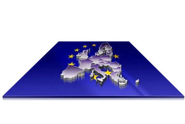 En enkel 3d-karta av Europeiska unionen — Stockfoto