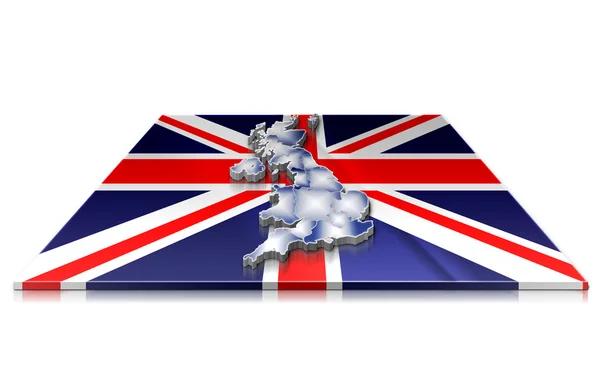 Jednoduchý 3d mapa Velké Británie — Stock fotografie