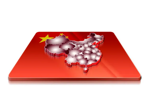 चीन का एक सरल 3 डी मानचित्र — स्टॉक फ़ोटो, इमेज