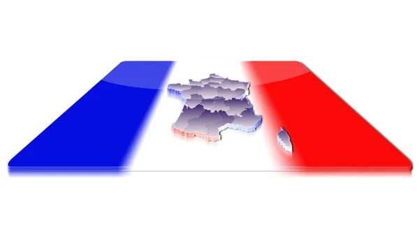 Een eenvoudige 3D kaart van Frankrijk — Stockfoto