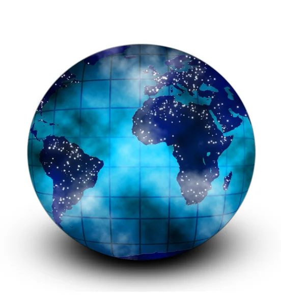 Blue globe on white background — Stock Photo, Image