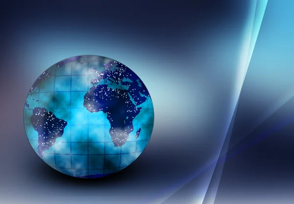 蓝色地球在抽象的背景 图库照片