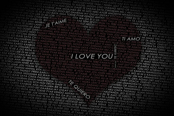 Heart shaped into love text — Stock Photo, Image
