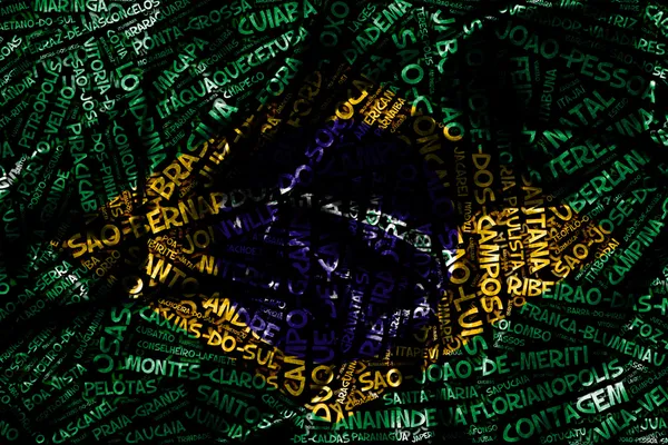 Nube de palabras formada de las ciudades de Brasil —  Fotos de Stock